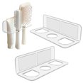 thumbnail image 1 of LHNFT 2PCS Acrylic Hair Brush Holder Adhesive Tool Organizer, Comb Holder with 3 Holes-Wall Mounted for Curling Wands/Straighteners, 1 of 6