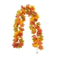 thumbnail image 1 of LHNFT 5.7FT Fall Garland Maple Leaf, Artificial Garlands with White Berry Pumpkin, Hanging Vine Autumn Garland Thanksgiving Christmas Decor for Fireplace Wall Window Indoor Outdoor Home, 1 of 6