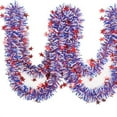 thumbnail image 1 of LHNFT 6.6 Ft Patriotic Glitter Tinsel Garland Decoration, Red White Blue Star Metallic Twist Garland, 4th of July Decor Shiny Tinsel for Car Bike Independence Day Memorial Day Home Decor, 1 of 9