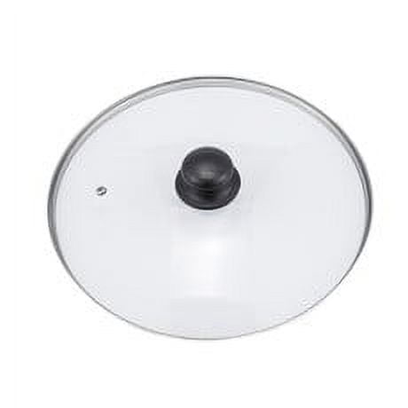 LHNFT 6.7 Inch Tempered Glass Lid, Universal Pot Lid Replacement, Universal Pot Cover with Heat-resistant Handle, Easy to Grip, Stainless Steel Rim, Clear