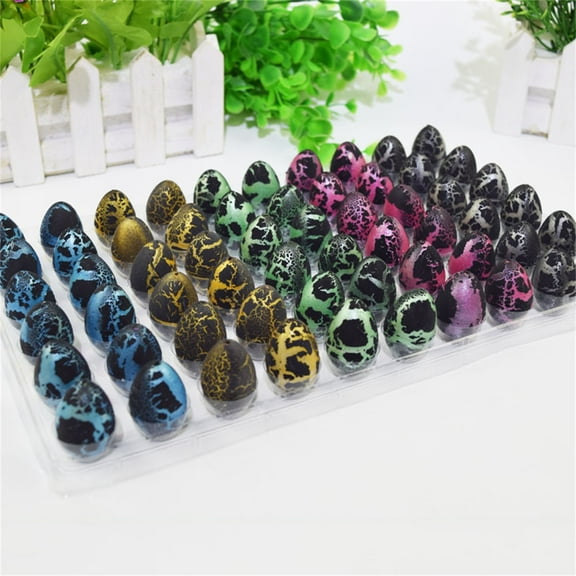 LHNFT 60 Pcs Hatching Dinosaur Eggs for Kids Party Favors, Valentines Day Gifts Novelty Grow in Water Dino Eggs with Toys Inside Easter Basket Stuffers Birthday Gifts, Classroom Prize, Pinata Fillers