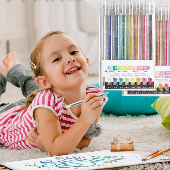 LHNFT 8PCS Glitter Gel Pens 8 Colors Sparkling Ink, Metallic Pens 1.0mm Thin Tip Bold Line, Glitter Gift Pen for Card Making, Photo Album Drawing, Signature Lettering, Writing