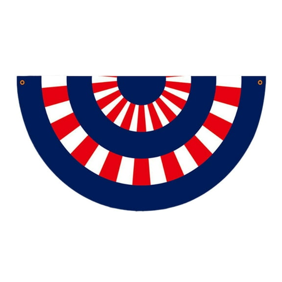LHNFT American Flag Patriotic Eagle USA Red White Bule Non Pleated Fan Flags 4th of July Stripe independence Day Flags USA Patriotics Half Fan Bunting Flag for Outdoor Indoor