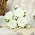 thumbnail image 1 of LHNFT Artificial Peonies Flowers Silk White Peonies Fake Hydrangea Flowers Arrangements Table Centerpiece Faux Flores for Bridal Wedding Home Decor, 1 of 6