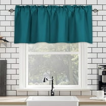 LHNFT Black Valance Curtains Blackout Rod Pocket Window Curtain Valances for Kitchen, 42 x 18 Inches Length, Kitchen Essentials, Home Essentials, Green