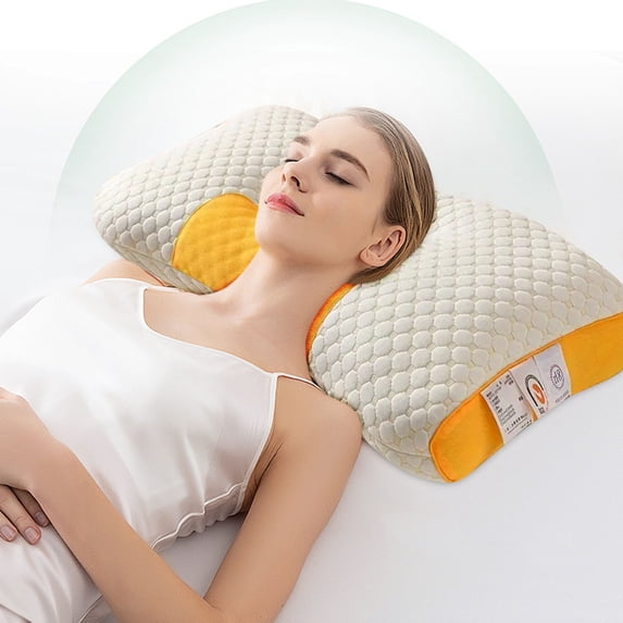 LHNFT Cervical Vertebra Protection Massage Pillow, Soft and Non Core The Spine and Helps Sleep Massage Neck Pillows Firm-Cervical Support Pillow for Neck, for Relief Sleeping
