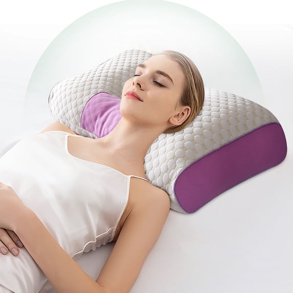 LHNFT Cervical Vertebra Protection Massage Pillow, Soft and Non Core The Spine and Helps Sleep Massage Neck Pillows Firm-Cervical Support Pillow for Neck, for Relief Sleeping