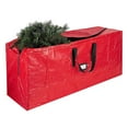 thumbnail image 1 of LHNFT Christmas Tree Storage Bag with Double Zipper- Fits Up to 7.5 ft Holiday Xmas Disassembled Trees – Moisture Proof Protection for Holiday Decor (Red, Small), 1 of 8