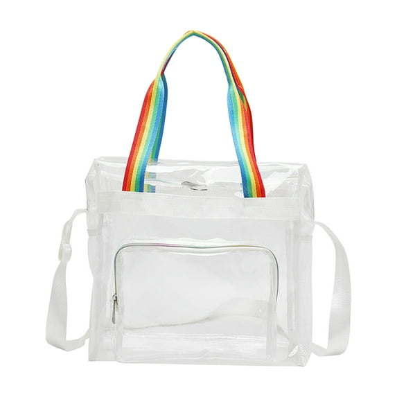 LHNFT Clear Bag, Transparent Tote Bag with Handle and Shoulder Strap, Clear Bag Stadium Approved 12x6x12