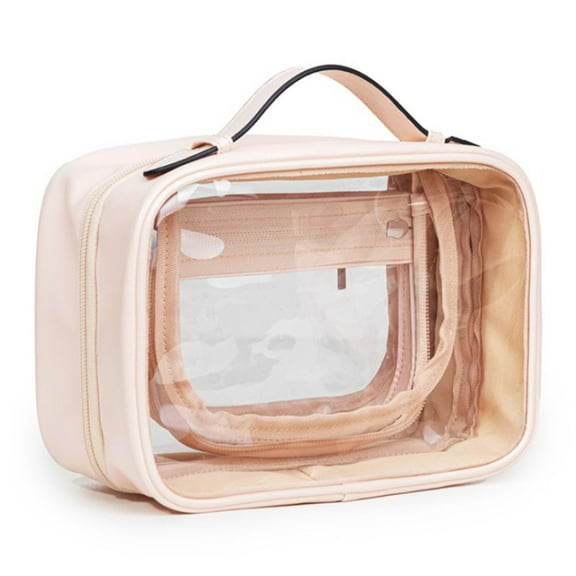 LHNFT Clear Makeup Bag, Travel Toiletry Bag Carry on Travel Accessories Bag Airport Airline Quart Size Bags Water Repellent Makeup Cosmetic Bag, Travel Essentials