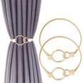 thumbnail image 1 of LHNFT Curtain Hold Backs for Curtains Shiny Metal Curtain Tiebacks Engraving Design Curtain Buckle Set of 2 Window Curtain Holdbacks Elegant Holders for Home and Office Window Decoration, 1 of 6