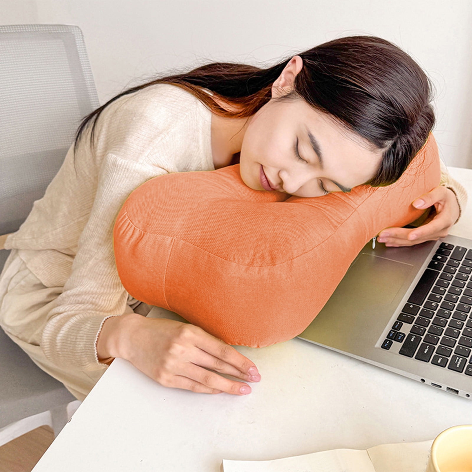 LHNFT Ergonomic Butterfly-Shaped Neck Pillow, Contoured Cervical Support Pillow for Neck Pain Relief, Soft Linen-Feel Pillow for All Sleeping Positions