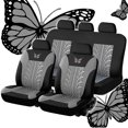 thumbnail image 1 of LHNFT Full Set Car Seat Covers Premium Stylish Butterfly Painted Front Seats with Breathable Rear Bench Back Car Seat Protectors Cushion Universal Fits Most Automotive, Van, SUV, Truck, 1 of 2