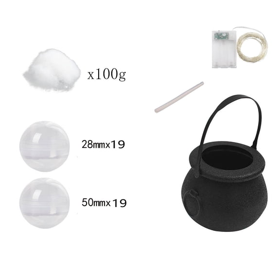 LHNFT Halloween Bubbling Cauldron Decorations Indoor Outdoor DIY Bubble Pot Set Lighted Witches Cauldron Spooky Black Plastic Bowl Decor for Home Kitchen Room Party Table Garden Yard Porch