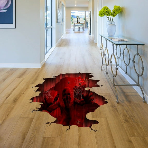 LHNFT Halloween Floor Ceiling Stickers, Realistic Horror Ghost Wall Stickers, Scary Skeleton Floor Decals, Removable Halloween Decoration Wall Art for Home Office Party Decors