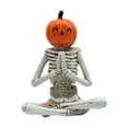 thumbnail image 1 of LHNFT Halloween Skeleton Statues with Pumpkin Heads in a Variety of Yoga Poses, Halloween Decorations Indoor, 1 of 6