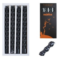LHNFT Halloween Skull Black Taper Candle Halloween Candlesticks Unscented Dripless Tapered Candle Set for Halloween Room Table Indoor Decorations,4 Pack