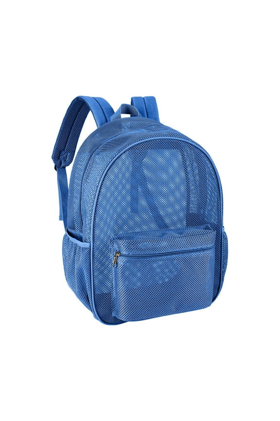 Heavy Duty Mesh Backpack, See Through College Backpack with Padded Shoulder Straps for Commuting, Swimming, Travel, Beach, School Supplies