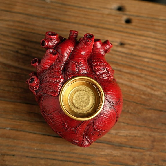 LHNFT Human Organ Models Candle Holder, Retro Heart Spine Brain Candlestick Candle Stand Holder Resin Tealight Candle Holders for Halloween Horror Theme Party Tabletop Fireplace Decoration