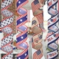 thumbnail image 1 of LHNFT Independence Day Decorative Ribbons,Red White Blue Faux Linen Star Ribbon,for Party Decor Home Garden, 1 of 5