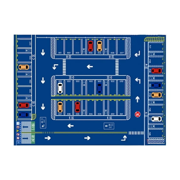 LHNFT Kids Rug, Children's Room Rug, Fun Car Park Kids Play Mat, Rail City Living Carpet, Washable Non-Slip Children's Carpet, 40x60cm