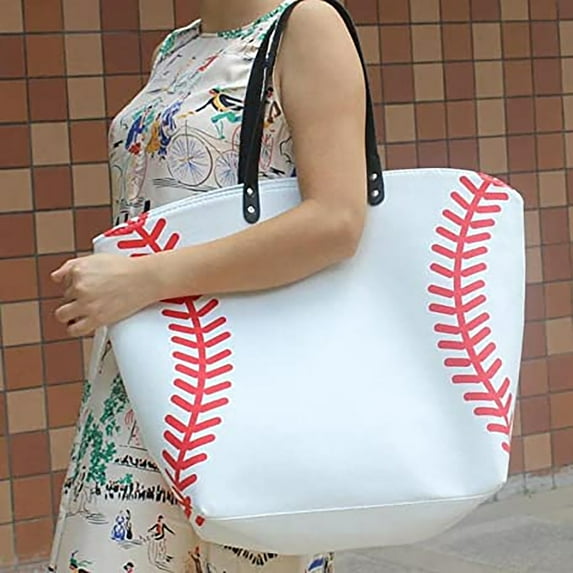 LHNFT Large Baseball Tote Bag Sports Prints Utility Tote Beach Bag Travel Bag, Beach Vacation Essentials
