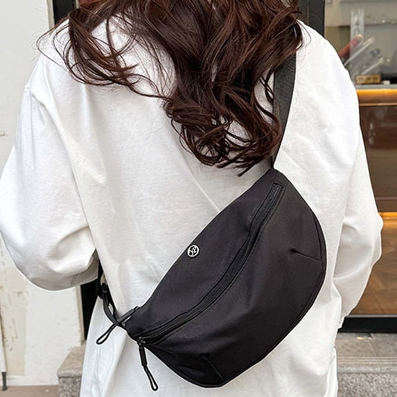 LHNFT Large Capacity Nylon Women Sling Bags Girl Fanny Pack Crossbody Bag Men Shoulder Bag Unisex Classic Waist Packs Purse Hiking Chest Bag, Easy Carry Any Phone,Wallet