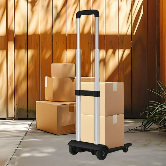 LHNFT Luggage Hand Cart, Portable Trolley with Backpack, Hand Cart for Shopping, Moving, Office Use, Teens, Kids and, Four Wheeled