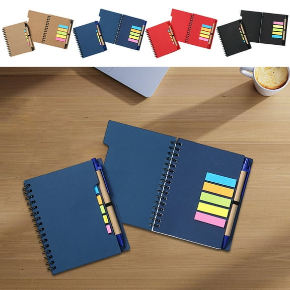 LHNFT Notebook with Pen,Spiral Memo Notepad,Sticky Notes & Writing Pad for Office,Home Journal,Planner & To-Do Lists