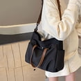 thumbnail image 1 of LHNFT Nylon Tote Shoulder Bag, Versatile Work Bags for Women Stylish Office Tote Lightweight Solid Color Purse, 1 of 4
