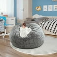 thumbnail image 1 of LHNFT Oversized Bean Bag Cover Comfy Beanbag Chair for Adults Without Filler Faux Fur Floor Chair Lazy Sofa Cover Comfy for Living Room Chairs, 59"x29.5", 1 of 4