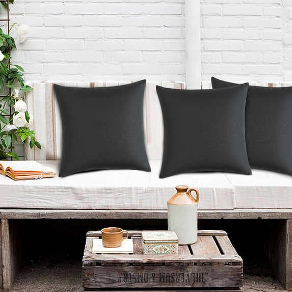 LHNFT Pack of 2 Decorative Outdoor Waterproof Pillow Covers Square Garden Cushion Sham Throw Pillowcase Shell for Spring Patio Tent Couch 18x18 Inch