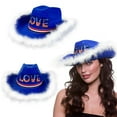 thumbnail image 1 of LHNFT Party Prom Style Bowler Hats with Feather Jazz Hats Independence Day for Women Men, 1 of 7
