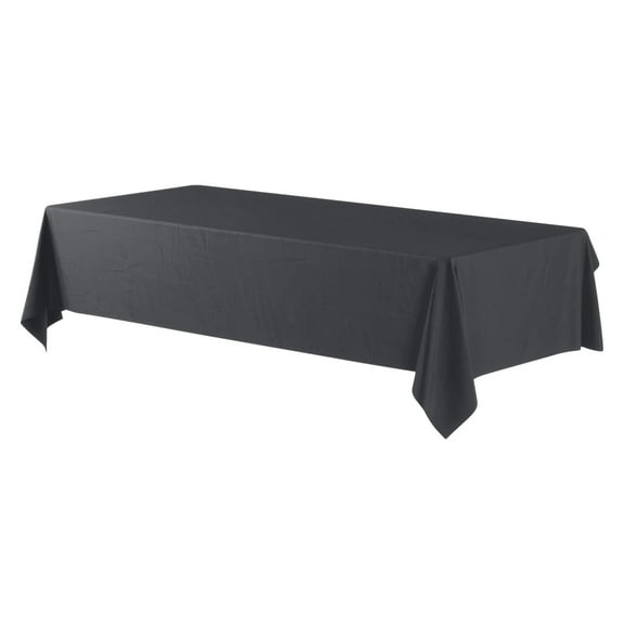 LHNFT Plastic Black Tablecloths 3 Pack Disposable Table Covers 54 x 108 inch. Pitch Onyx Black Table Cloths for Parties Birthdays Weddings Anniversary BBQ Picnic, Fits 6 to 8 Foot Rectangle Tables