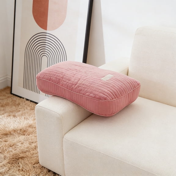 LHNFT Quilted Striped Contour Bed Pillow, Ergonomic Neck Support Pillow for All Sleeping Positions, Soft Breathable Pillow Insert for Deep Sleep