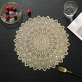 thumbnail image 1 of LHNFT Round Table Placemats Set of 6, Hollow Pressed Vinyl Waterproof Wipable Placemats Bulk for Dining Table Wedding Gathering Party, 15 Inch, 1 of 6