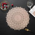 thumbnail image 1 of LHNFT Round Table Placemats Set of 6, Hollow Pressed Vinyl Waterproof Wipable Placemats Bulk for Dining Table Wedding Gathering Party, 15 Inch, 1 of 6