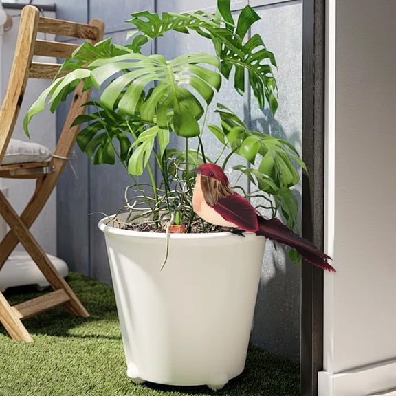 LHNFT Simulated Birds Home Decorations Clip on Ornaments 8-Inch Artificial Simulation Foam Bird Sparrow for Crafts Wedding Decor Party Accessories