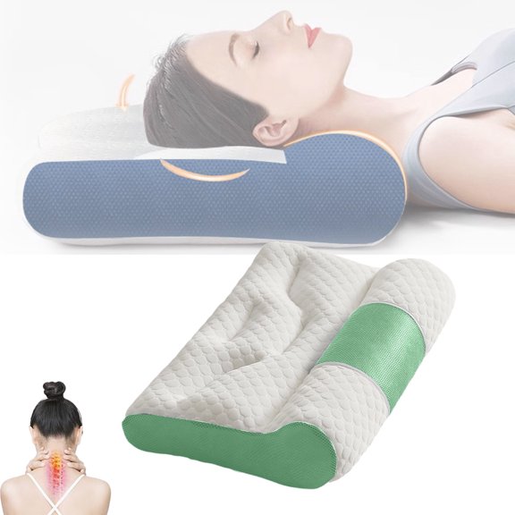 LHNFT Sleep Enhancing Cervical Support Comfort Goose Down Pillow, 2025 New Cervical Neck Pillow for Sleeping, Ergonomic Sleep Enhancing Cervical Support Pillow