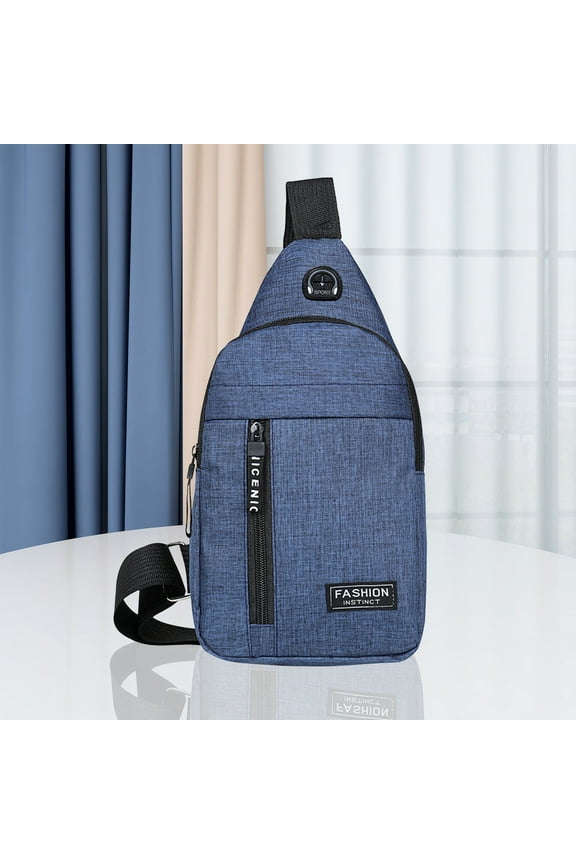 Small Sling Bag Large capacity, Chest Shoulder Sling Purse, Travel Bag with Earphone Hole, Small Backpack Sash Bag for Walking Hiking, Travel Essentials