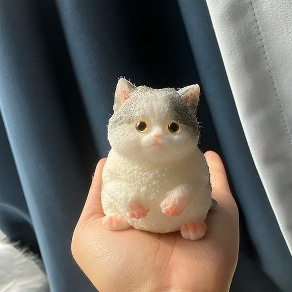 LHNFT Taba Cat for Kids Adults, Furry Cat Toys for Stress Relief, Super Soft Squeeze Fidget Toy, Cute Soft Cat Stress Toy Gifts