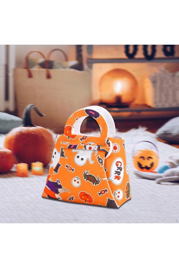 Tote Bag for Women, Halloween Pumpkin Candy Bag Felt Fabric Storage Bags Children's Handbag for Party Accessory Costume Decoration