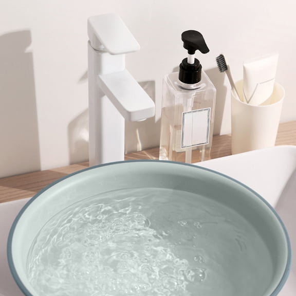 LHNFT Wash Basins - Round Plastic Hospitals Bedside Soaking Tub - Portable Washbasin - Laundry Basin, Thickened Wider, for Washing Foot, Washing Clothes, Face Cleaning, Bathroom Accessories