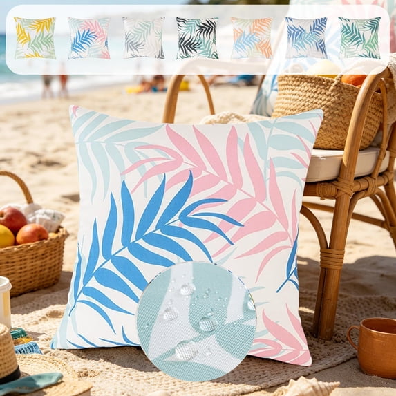 LHNFT Waterproof Outdoor Pillow Covers,Summer Garden Patio Sofa Cushion Covers,Waterproof & Fade Resistant
