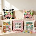 thumbnail image 1 of LHNFt Spring Easter Pillow Covers 18x18 Inch, Cute Bunny Rabbit Floral Easter Decorations Watercolor Pink Flower Butterfly Decorative Throw Pillow Cases Outdoor Farmhouse Decor for Sofa Couch Bed, 1 of 7