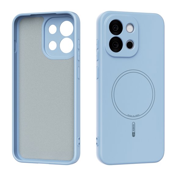 LHNUNP Magnetic for OnePlus 13T/13S Case Compatible with MagSafe, Slim Silicone Liquid Full Camera Protection Skin-Friendly Shockproof Anti-Scratch Case, Sky Blue