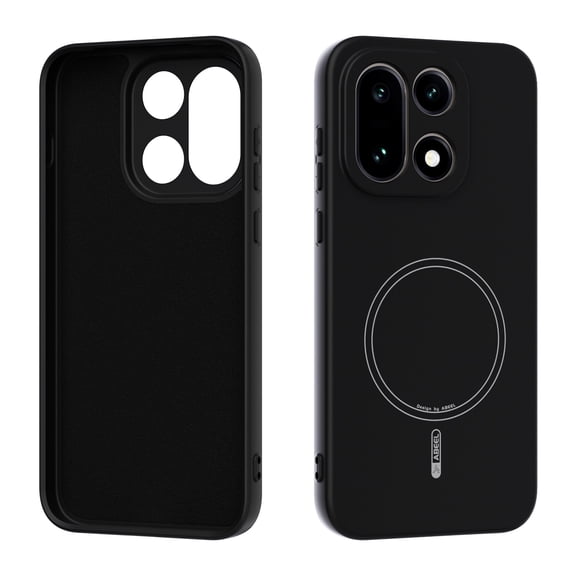 LHNUNP Magnetic for OnePlus 15 Case Compatible with MagSafe, Slim Silicone Liquid Full Camera Protection Skin-Friendly Shockproof Anti-Scratch Case, Black