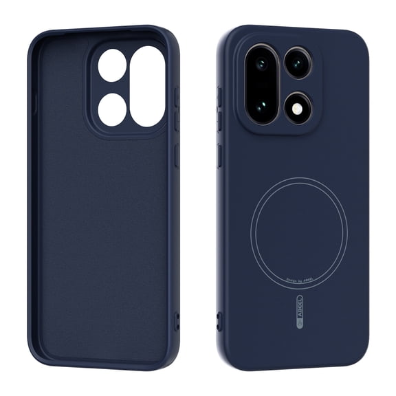 LHNUNP Magnetic for OnePlus 15 Case Compatible with MagSafe, Slim Silicone Liquid Full Camera Protection Skin-Friendly Shockproof Anti-Scratch Case, Blue
