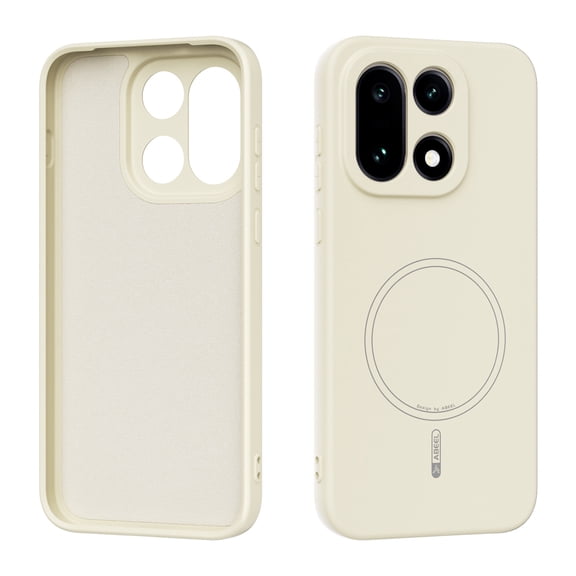 LHNUNP Magnetic for OnePlus 15 Case Compatible with MagSafe, Slim Silicone Liquid Full Camera Protection Skin-Friendly Shockproof Anti-Scratch Case, Yellow