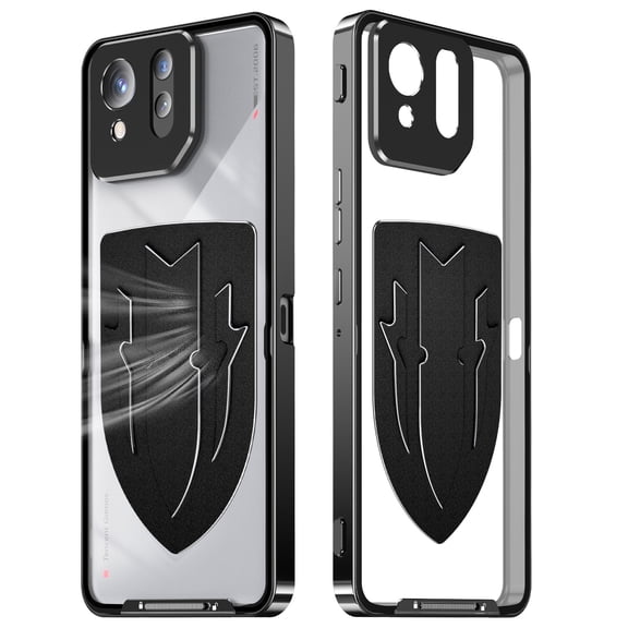 LHNUNP Magnetic Phone Case for Asus ROG Phone 9 Pro, Matte Back with Aluminum Alloy Frame, Graphene Cooling Technology, Shockproof Slim Protective Cover, Black